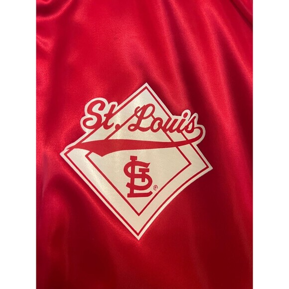 1990 St. Louis Cardinals XL Chalk Line Snap Button Bomber Jacket Vintage USA - Picture 6 of 16